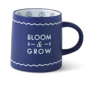 BLOOM & GROW GARDEN COFFEE MUG - CERAMIC LG 16 oz. BLUE BNWT SO 5☆ 1 LEFT!